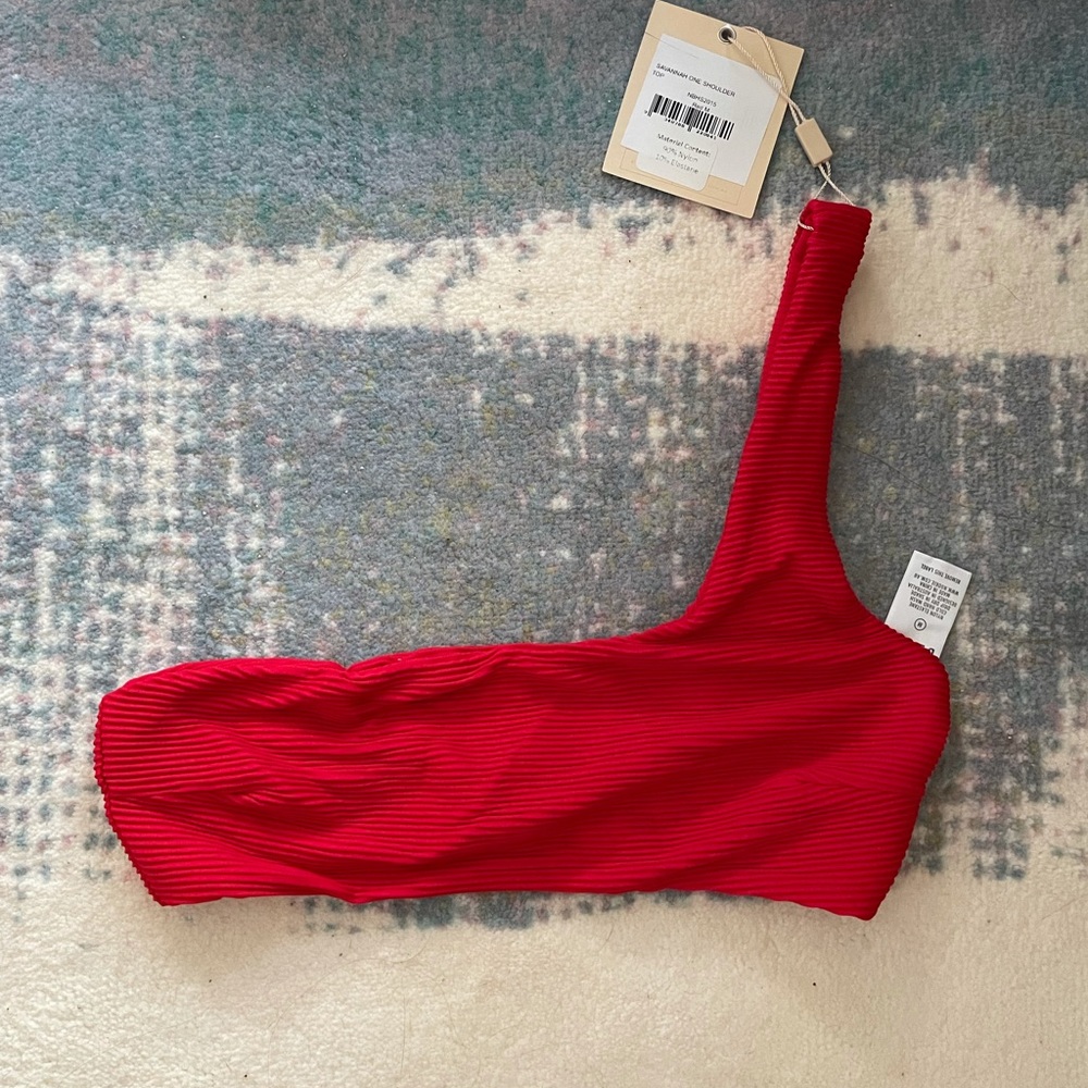 Savannah One Shoulder Rib Bikini Top - Picture 2 of 4